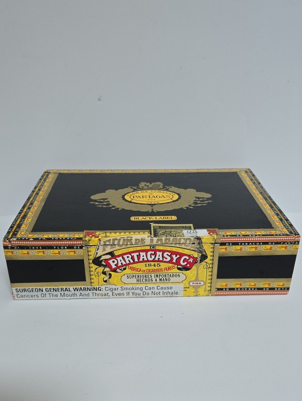 Partagas Black Label Piramide Wooden Cigar Box Empty Craft Box